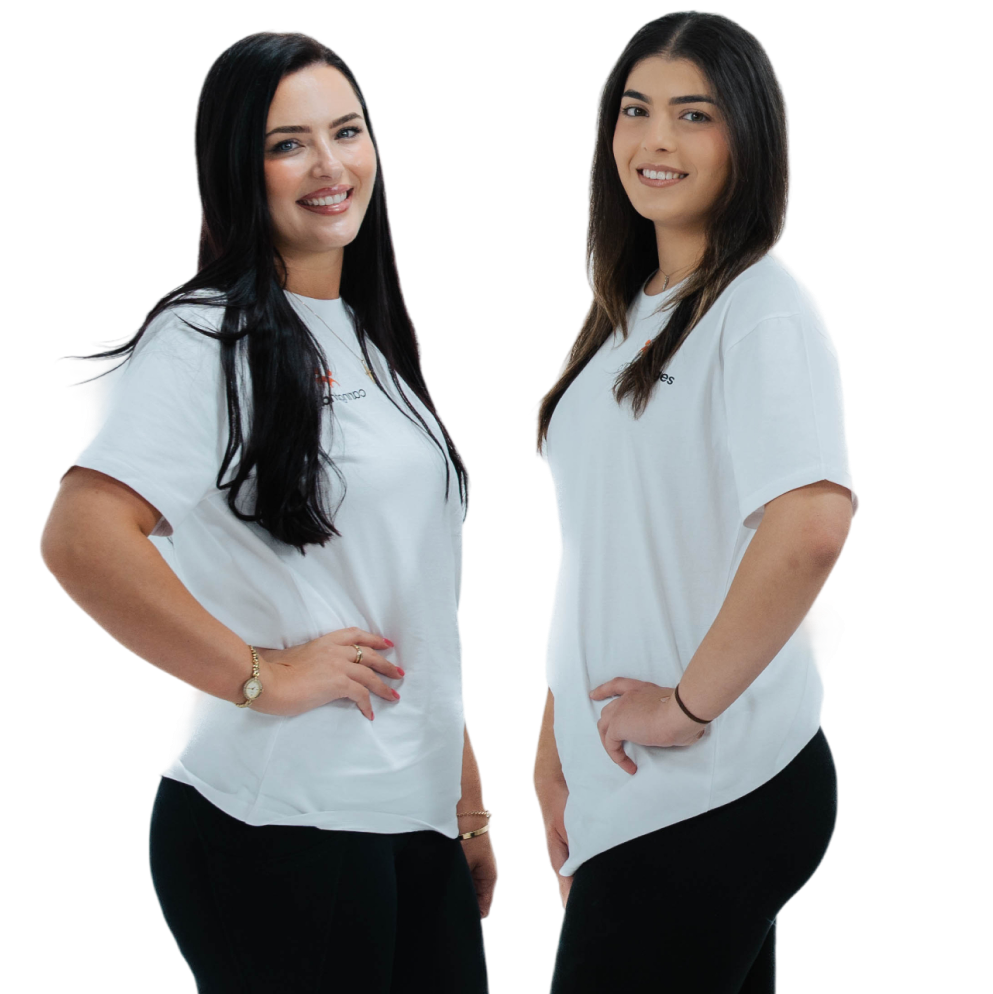 Two friendly Caring Bridges support workers