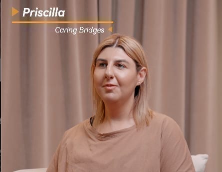 Video testimonial from Priscilla, a Caring Bridges participant
